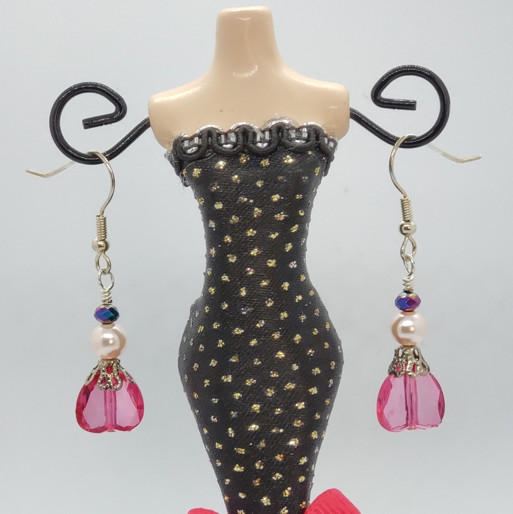 Pink Acrylic Earrings